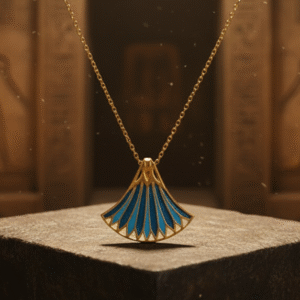 Silver Egyptian lotus necklace